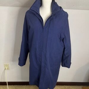 Travel Smith Navy Blue Hooded Lined Coat